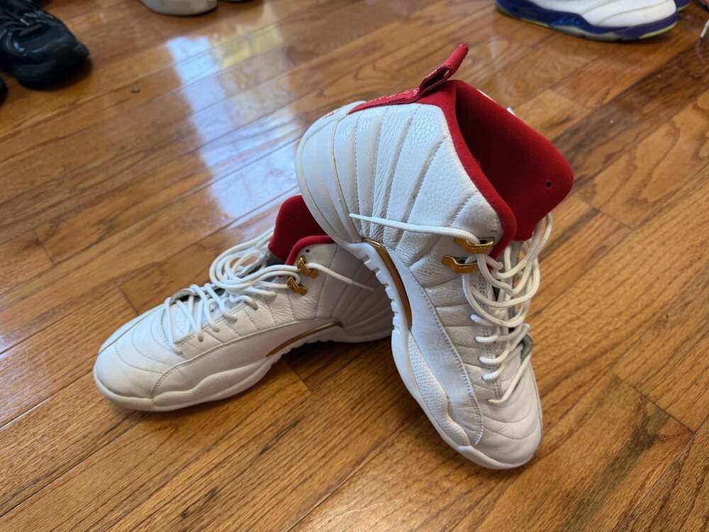 Nike Air Jordan 12 Retro FIBA 2019 White University Red Gold Size 11.5